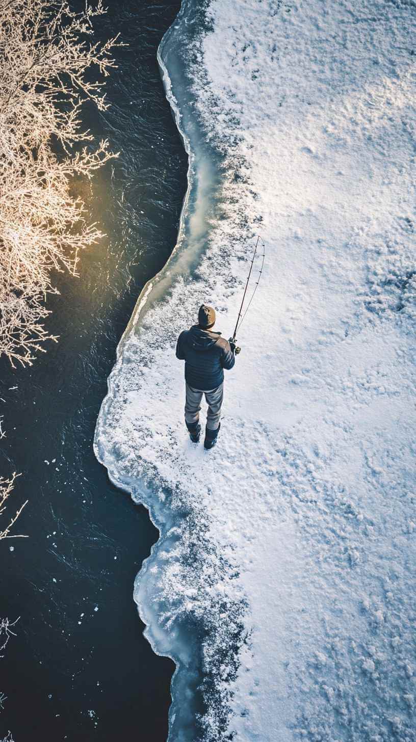 Группа учеников IceCatch на льду во время обучения зимней рыбалке